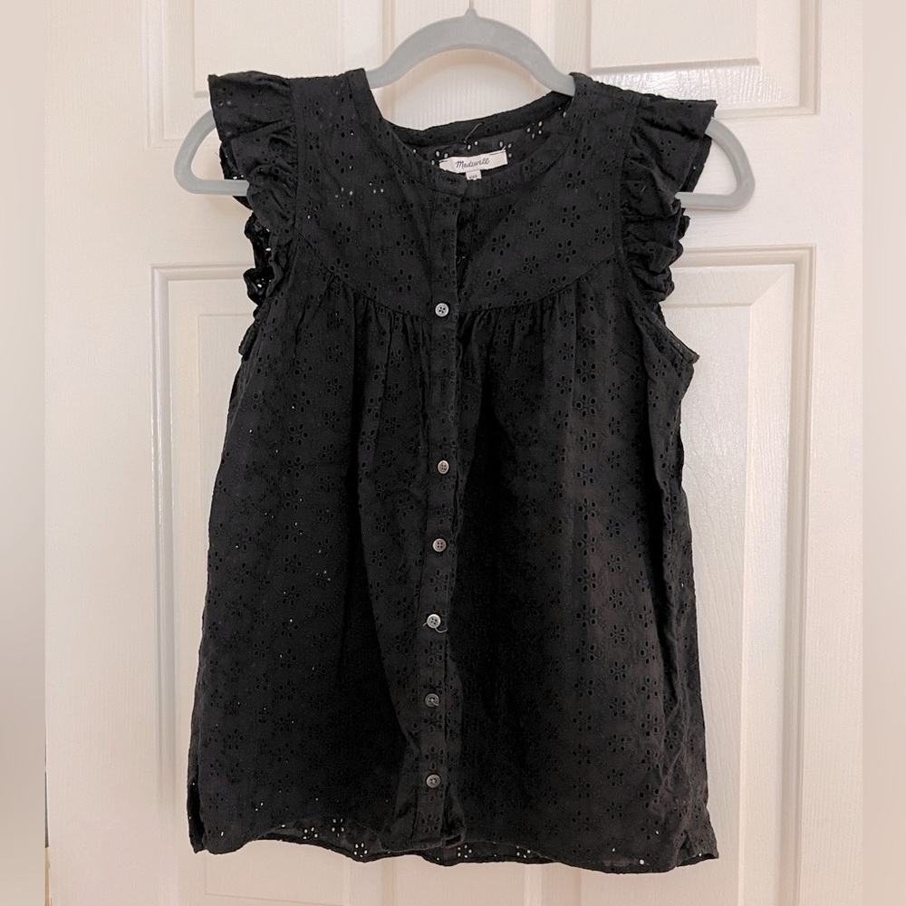 Madewell Eyelet Button Down Tank Top